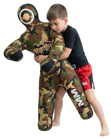 Shelly Mannequin de combat MMA pour enfants Sac de frappe BJJ, Jitsu brésilien Position debout, arts martiaux, boxe, karaté, entraînement – Non rempli
