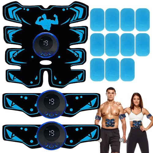 FUSDNW Ems Muscle Stimulator with 8 Modes & 19 Intensities, Improving Muscle Strength and Endurance for Abdominal/Arm/Leg
