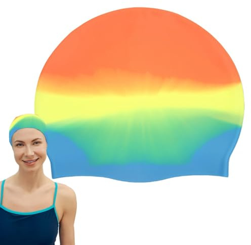 Cuffia da nuoto, sportivi in silicone antiscivolo, cuffia da bagno e nuoto per capelli Dreadlock, per adulti, uomini e donne, per interni, esterni, giardino, cortile, spiaggia, lago