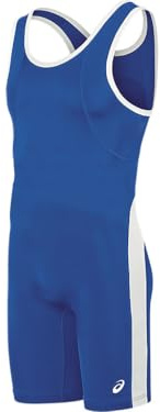 ASICS Men's T-back Performance Wrestling Singlet, Royal/White, 3X-Large