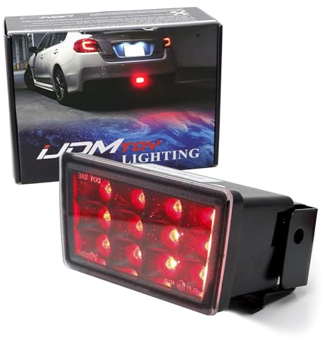 iJDMTOY Clear Lens w/Black Housing Race Car Style Full LED Rear Fog Light Kit Compatible W/ 2011-21 and 22-up Subaru Impreza/WRX STi or XV Crosstrek w/Tail Running and Strobe Flashing Brake Feature