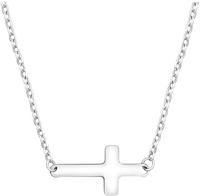 Sofia Milani - Damen Halskette 925 Silber - Kreuz Anhänger Quer - 50088