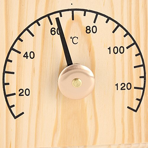 CHICIRIS Saunathermometer - 0~140 ℃ Temperaturanzeige des Holzthermometers für die Wandmontage im Saunaraum