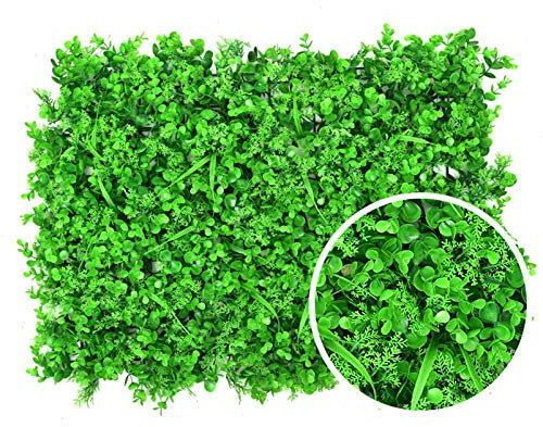 QIAOH Artificial Plants Wall Boxwood Hedge Mat 20PCS, UV Protection High Density Greenery Panels, Backdrop Hedge Wall, Artificial Boxwood Topiary Hedge Plant, Outdoor Boxwood Panel