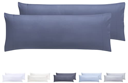 Todocama Kissenbezüge, extra weiche Mikrofaser, hypoallergen, Set mit 2 Kissenbezügen 105X40 cm Graublau