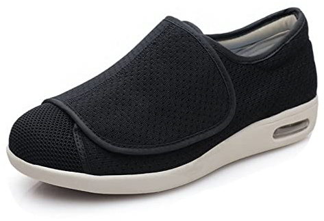 Scarpe per Diabetici da Donna,Interno Comodo Traspirante Pantofole Diabetiche per Uomo,Leggero Regolabile Scarpe per Edema e Piedi Gonfi,Unisex,con Supporto per Arco (Color : Black, Size : 52 EU)