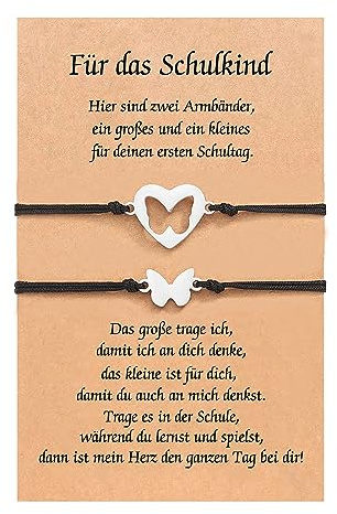 Mutter Tochter Armband Set mit Geschenkkarten, Mutter Tochter Sohn Geschenk, Tochter Geschenke von Mama, Armbänder für Mädchen Jungen Kinder Einschulung Geschenk