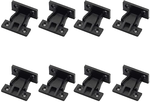 SQXBK 8 Stück Kunststoff-Möbelbeschläge Dübelverbinder 48 x 21 mm mit 32 Schrauben Schnellmontage Panel Connector Halterung Schwarz