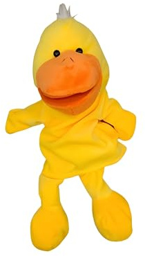 Proumhang Marionette a Mano con Corpo Intero per Bambini,Animale Mano Marionette Tema Fattoria Marionette Giocattoli Set,Giocattoli di Peluche per Finta con Bocca Aperta Mobile,35cm,Anatra