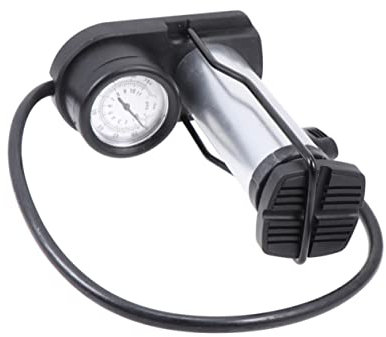 VANZACK Tragbare Kleine Standpumpe Hochdruck Fußpumpe Aluminiumlegierung Mit Barometer Universell Für Fahrrad Us- Und Französische Ventiltypen Fußaktivierte Reifen Standpumpe Für Outdoor Und Reise