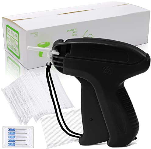 HUYUE Etikettierpistole Etikett Pistole Etikettiergerät Kleidung Heftpistole Faltensteckpistole mit 5 Ersatznadeln 5000 Heftfäden (Schwarz)