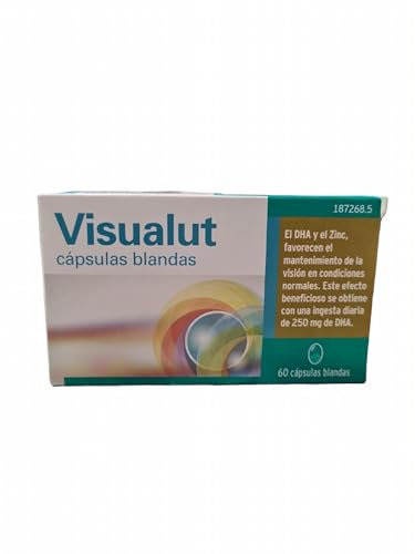 Visualut, a base de vitaminas C y D, cobre, Zinc,Luteina, Zeaxantina y DHA, Favorece la salud de la Vista,60 cápsulas blandas para dos meses.