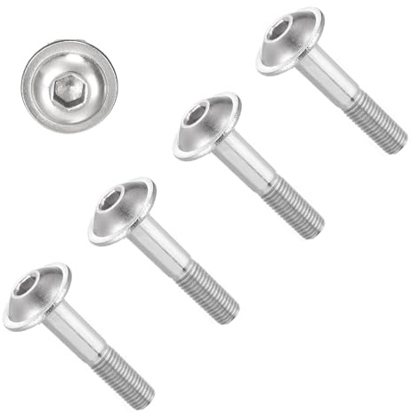 TERF® M10 X 60mm Flange Hex Socket Cap Button Head Machine Screws High Tensile Grade 10.9 Machine Screw M10 (10mm) X 60mm Allen Key Hexagonal Socket Bolts - Pack of 4