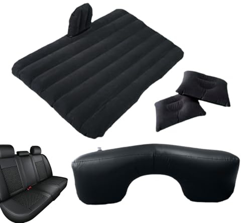 Mimoqk Materasso ad aria per auto ispessito, materasso gonfiabile da viaggio, materasso Suv floccato su entrambi i lati con 2 cuscini, da viaggio portatile per bagagliaio e sedile posteriore per