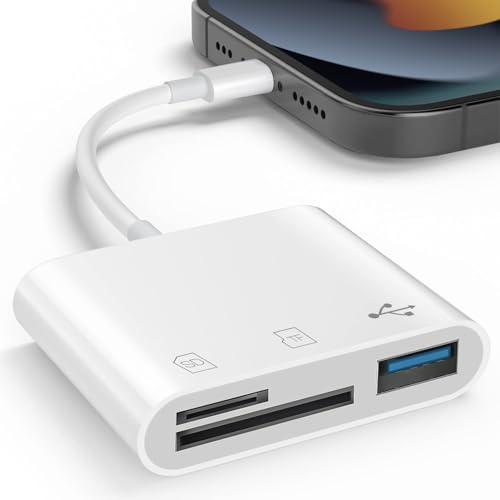 SD Kartenleser für iPhone iPad, 3 in1 USB C OTG Adapter Speicherkartenleser Kamera Kartenleser für SD/Micro SD/SDHC/SDXC