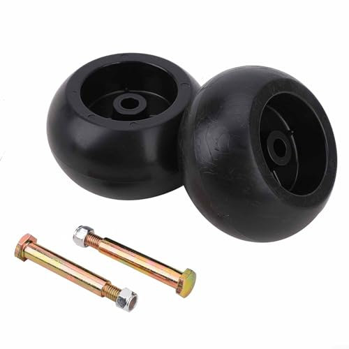 Easily Replace Worn Components 2 Piece Set of 5 Inch Deck Wheels & Axle Bolts For for Riding Lawnmowers