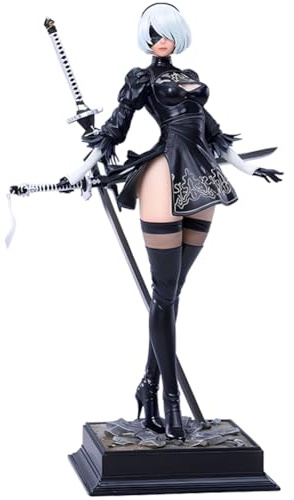 Anjinguang 2Byorha Figure 2B Statue Anime Girl Figurine Game Lady 2Bautomata Action Figure No.2 Type B Figurine Sculpture Model Collectible Desktop Decoration Gifts 28CM