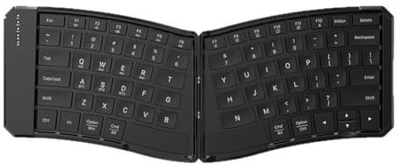 Koolenry Mobile Phone and Tablet Bluetooth Keyboard with Ergonomic V-Shaped Folding Design and Built-in Charging Light