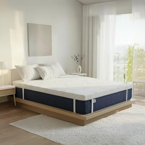 FUSIONHOME Topper Viscoelástico 80x190 Aloe Vera - Grosor 5 cm - Viscogel de Alta Densidad Memory Foam - Funda con Cremallera Extraíble y Lavable - sobre Colchon Matress Topper Colchon