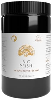 Pilze Wohlrab | Reishi Pulver Bio für Tiere | 300 g Dose mikrofein zermahlener Reishi Pilz | Vitalpilze Pulver | Dosierung für Tiere | 1 Dose | höchste Bio-Qualität
