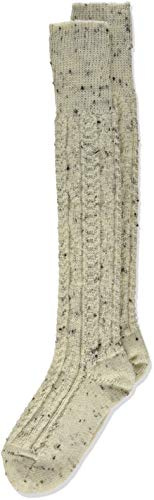Lusana Jungen Kniestrümpfe Kinder - Kniebundstrumpf Loden Tweed L320T, Gr. 35-38 (Herstellergröße: 35-37), Beige (Natur Meliert 0)
