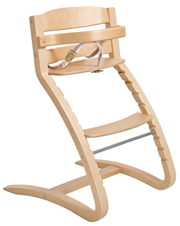 Roba Treppenhochstuhl 'Grow Up', Design Hochstuhl, moderner Holzhochstuhl mitwachsend vom Babyhochstuhl bis zum Jugendstuhl, Holz, natur