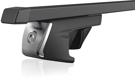 Atera 048410 PKW Dachträger Signo RTD - Vierkantprofil Schwarz - für Autos mit auffliegender Dachreling - Stahl 110 cm | Robuster Dachgepäckträger für Autos mit aufliegender Dachreling, Vierkant-Profil, vormontierter Komplett-Träger, 048410
