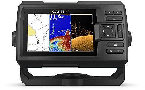 Garmin 010-01872-00 STRIKER 5CV with Transducer, 5 GPS Fishfinder, CHIRP Traditional And ClearVu Scanning Sonar Transducer, Built In Quickdraw Contours Mapping Software