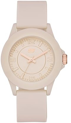 Skechers Rosencrans - Reloj Deportivo Casual de Cuarzo Medio de plástico y Silicona para Mujer, Rosa (Blush), Rosencrans Midsize