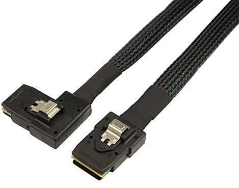 Jopto Interne Mini-SAS-Kabel, 36 Polig, SFF-8087 auf Rechtwinkligem 90 Grad SFF 8087 Kabel, 80 cm, Flach, Links Gewinkelt, 90 Grad, Mini-SAS, 36 Polig, SFF-8087 auf SFF-8087