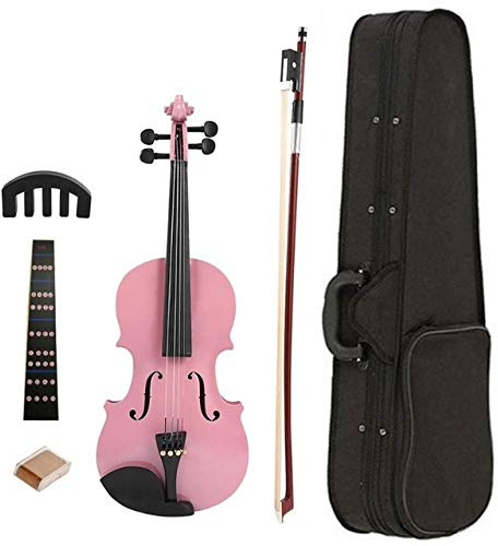 FYTVHVB 1/8 1/16 Tamaño, violín de Madera Maciza con Arco y Soporte para el Hombro con Arco, Adecuado para Principiantes