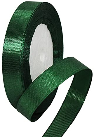 22m Satinband Geschenkband Dunkel Grün 15mm Breit,Seidenband Dick Schleifenband Satin Dekoband Geschenkverpackung Deko Band Stoffband für Halloween Weihnachten Hochzeit Taufe Geburtstag DIY-Handwerk