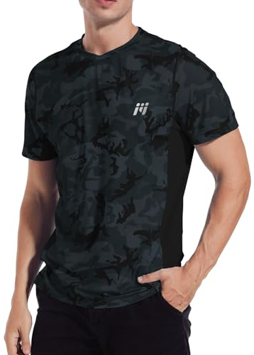 MEETWEE Rashguard för män, kortärmad sporttröja med UV-skydd UPF 50+ Funktionell tröja med andningsaktiv väst för utomhuslöpning