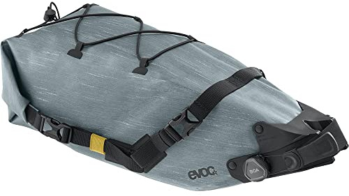 EVOC SEAT Pack BOA WP 8 Satteltasche, Steel | praktische Satteltasche, wasserfeste Bikebag, leichtes Fahrradzubehör, Fahrrad Tasche hinten, Gewicht: 544 g, Maße: 45