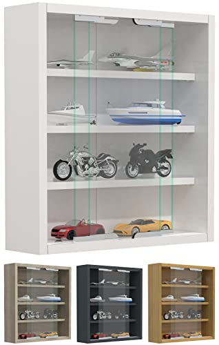 VCM Glasvitrine hängend | Vitrine Glas mit ESG-Sicherheitsglas | Modern und platzsparend | H. 40 x B. 37 x T. 10 cm | Anthrazit