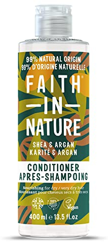 Faith in Nature Balsamo Naturale al Karité & Argan, Nutriente, Vegano e Non Testato su Animali, Senza SLS e Parabeni, Tutti i Tipi di Capelli, 400 ml