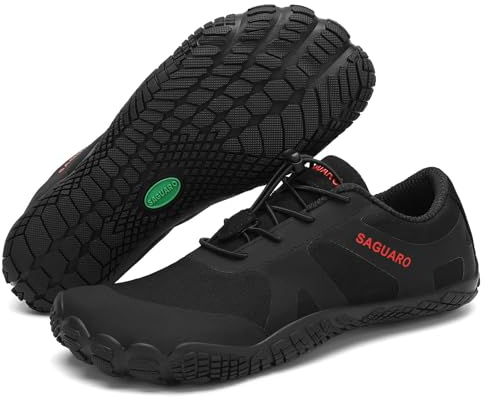 SAGUARO Uomo Scarpe Barefoot Donna Minimaliste da Trekking e Ginnastica Leggere e Comode Scarpe da Acqua Antiscivolo da Spiaggia Unisex Nerocarbonio 43 EU