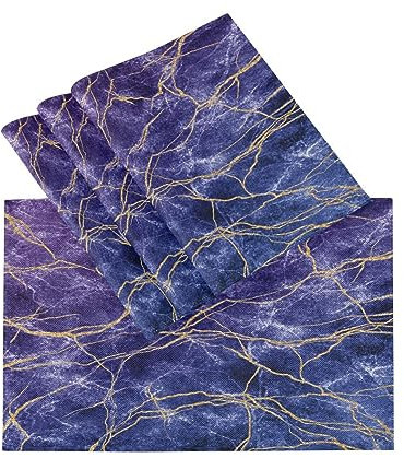 Tischsets Abwaschbar 4er Set Abstrakte Blaue Murmel, Abwaschbar Platzsets Hitzebeständig Tischmatten für küche Speisetisch Hotel, Platz-Matten 45,7 x 30,5 cm