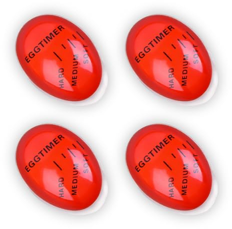 Temporizador para huevos, 4 unidades, reutilizable, cambio de color de huevo, para casa, escuela, restaurante, huevos escalfados