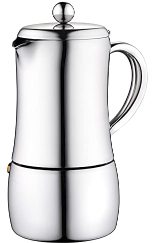 OQHAIR Cafetière Classique en Acier Inoxydable 304, cafetière Italienne, Moka, Facile à Nettoyer, adaptée aux cuisinières à Induction, aux Fours en céramique et aux cuisinières à gaz 500