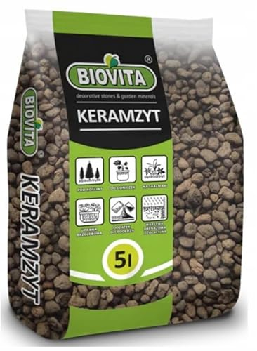 BirnePower Blähton Tongranulat Keramsit 8-16 mm Pflanzton Pflanzgranulat Mineral-Granulat Sack Drainagematerial 5L Hydro