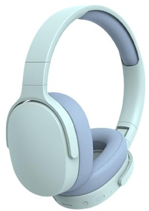 Cuffie Bluetooth sovrauricolari con microfono per teste piccole, cuffie wireless 22 ore di autonomia, cancellazione del rumore, cuffie pieghevoli per telefoni, pad, tablet (blu)