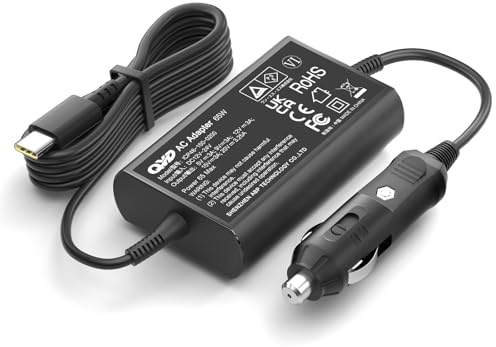 Auto Ladegerät USB C 65W KFZ Netzteil für HP Laptop | USB Type-C Autoladegerät für HP Spectre X360, Spectre, Elitebook x360, Elitebook, Envy, Chromebook, Elite x2, ProBook