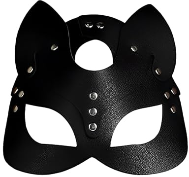 Simsky Demi-masque de Mascarade de Chat Noir pour Femme, Masque-de Chat Cosplay, Masque-Vénitien Couple, Carnaval, Fête, Bal, Danse, Cosplay, Masque - Mascarade Femme Mascarade