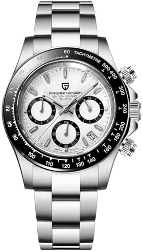 Pagani Design Herrenuhr VK63 Uhrwerk Daytona Chronograph Herren Hommage Quarz Uhr Keramik Lünette Edelstahl Sport Gummiband wasserdichte Taucheruhren Herren