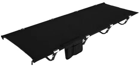 LYHXYLFT Klappbett, Klappbett Aus Aluminiumlegierungsrohr, Klappbares Campingbett for Erwachsene, Dieses Klappbett Verfügt Über Eine Klappfunktion Und Ist Leicht Zu Tragen(Black)