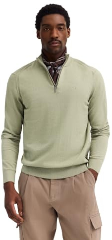 bugatti Maglione da Uomo Troyer, Colletto Alto, in Cashmere, vestibilità Regolare, 130-muschio, M