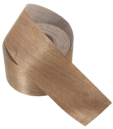 PATIKIL Bordure en noyer, 76 mm x 7,62 m Bande de placage de bois pré-collée flexible pour bordure de contreplaqué avec adhésif thermofusible pour la restauration de meubles (3 x 25 pi)
