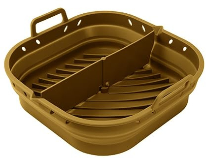 Point-Virgule moule airfryer en silicone platine, parfait pour Airfryer Philips, Airfryer XXL & Accessoires Airfryer, carré, pliable, 20x20x9cm