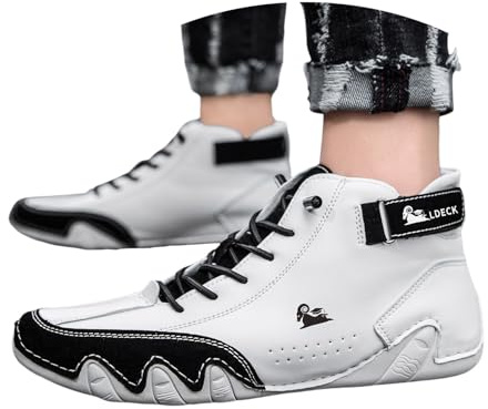 Outdoor Schuhe Damen, Barfussschuhe Herren Damen Unsex Leder Hoch Alpaca Barfuss Schuhe Cowboystiefel Italienische Wandern Wasserdicht Sneaker Barefoot Shoes Bootsschuhe Schwarz 39